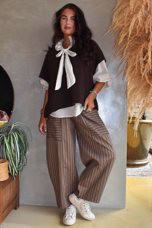 Burlington Stretch Button Pocket Barrel Pant Earth